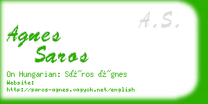 agnes saros business card